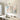 Soft pastel floral abstract canvas art set of 2 creating a cheerful light-filled atmosphere above a wooden dining table in a modern home.