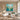 Large emerald and pink wildflower canvas wall art displaying fine branch line strokes in a Scandinavian living room interior.