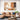 Modern geometric painting in caramel brown and beige